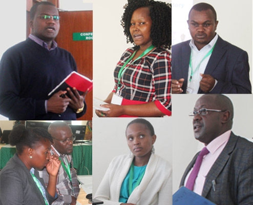 Clockwise: Wellington Ekaya, BecA-ILRI Hub; Florence Munguti, KEPHIS; Isaac Macharia, KEPHIS; James Wahome, KEPHIS; Joyce Njuguna, BecA-ILRI Hub; KEPHIS participants